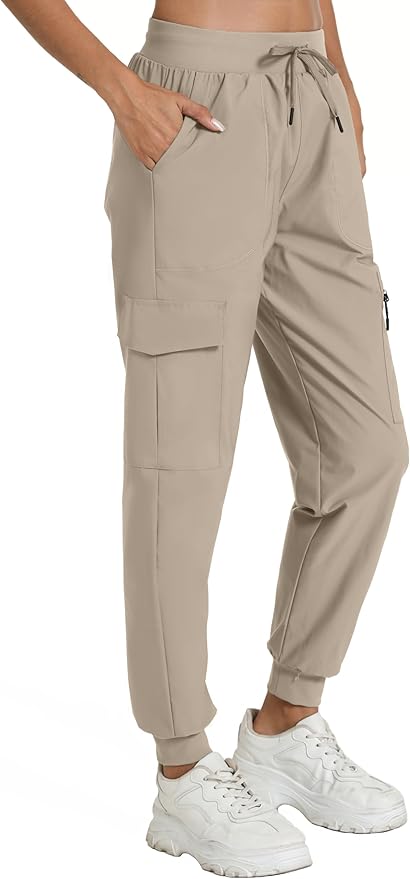 Women's Lightweight Cargo Pants with Pockets Stretchy Quick Dry Hiking Pants for Travel Casual Outdoor