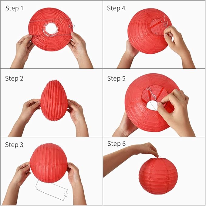 BEISHIDA 12Pcs Red Green White Paper Lanterns Decorative Hanging Round Paper Lanterns Lamp for Christmas，Birthday, Wedding,Bridal,Home Decor,Outdoor Decoration,Party Decoration