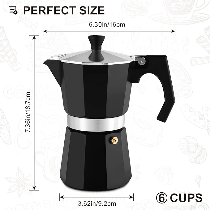 wedrink Stovetop Espresso Maker Moka Pot 9 Espresso Cup-15.2OZ Cuban Coffee Maker Stove top Coffee Maker Moka Italian Espresso