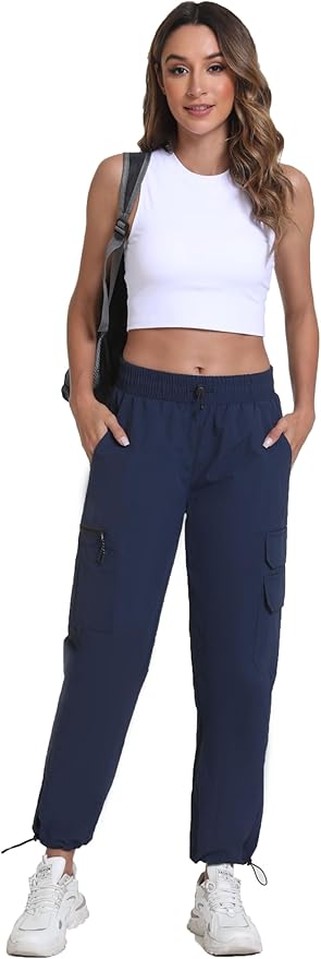 Women's Hiking Pants with Pockets - Travel Lounge Outdoor Quick Drying Lightweight Water Resistant Joggers