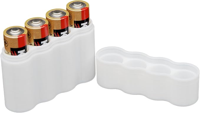 Slimline AA Battery Case, Soft Durable Material - Pack of 2 (Holds 4 Batteries)