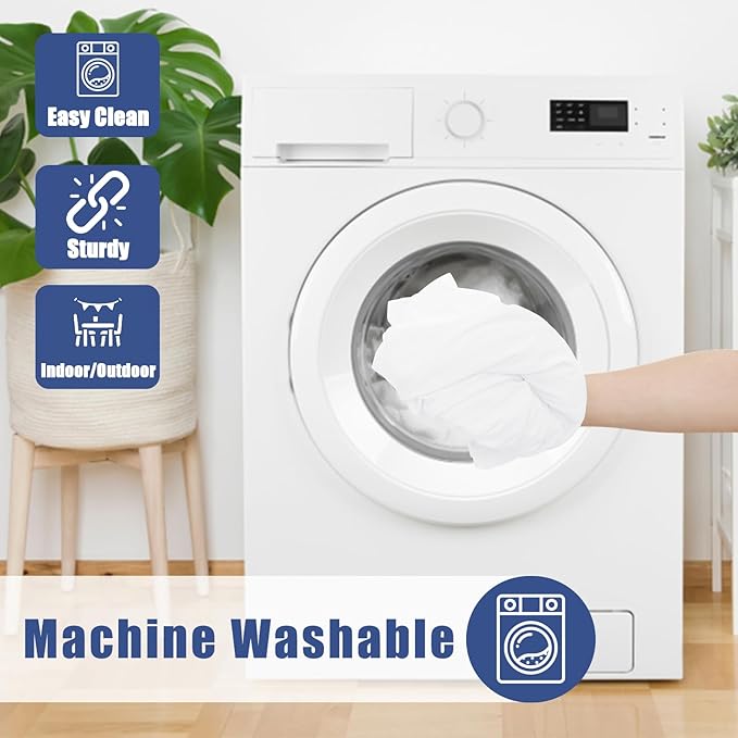 Spandex Picnic Table Cloth 2 Pack, Elastic Fitted Tablecloths for 8 Foot Rectangle Tables, Stretch Washable Patio Table Cover for Outdoor, Camping, Banquet and Parties (White, 30"x96")