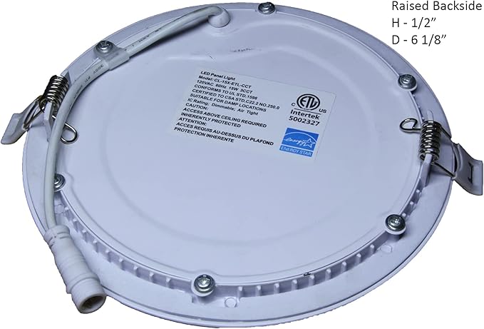 LED & Lighting Solutions LED 4" Dimmable, Ultra-Slim LED Recessed Downlight w/90 Min Emergency Battery Backup, 9w, CCT Selectable 2700K-6000K, 720 lumens, 80 CRI, UL/ETL/IC/Damp Rated, Energy Star