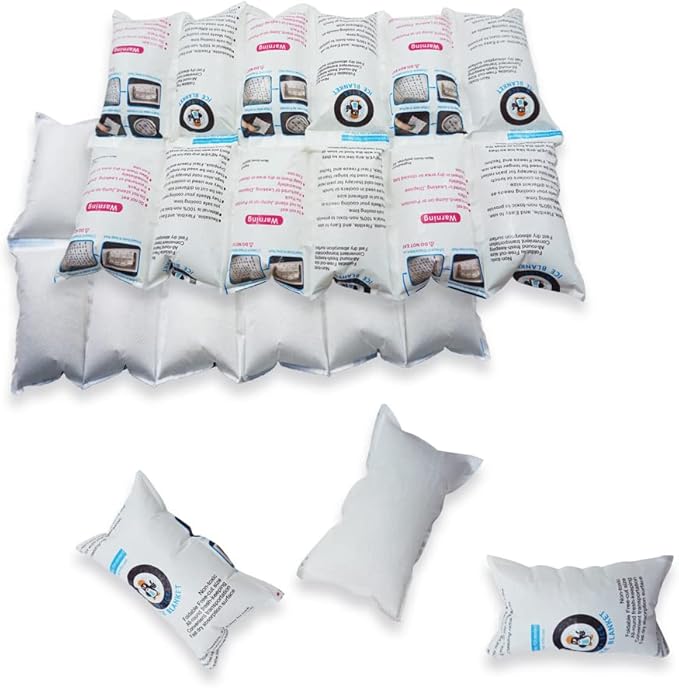 Dry Ice Pack Sheet for Shipping Frozen Food, Reusable Freezer Gel Packs for Coolers, Lunch Box Bag Cold Long Lasting, Cold Shipping Packaging for Mailing perishables 13.3"x 6.5" 2x6 Cells 100 Sheets