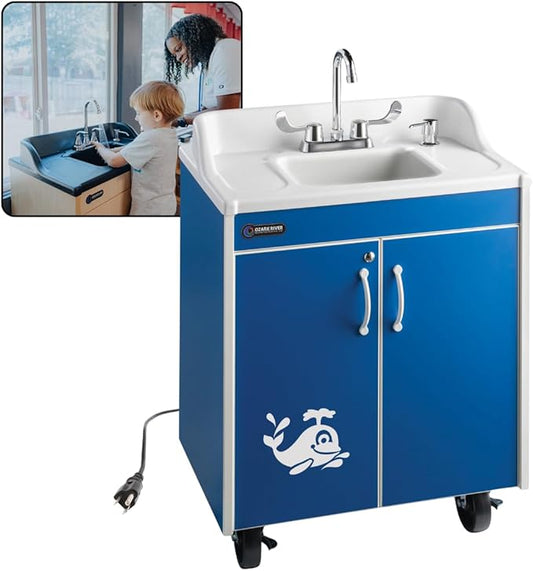 Ozark River Portable Sinks Lil Splasher, Child Height Self Contained Portable sink with Hot Water for Kids, Handwashing Station for Daycares & Classrooms, No Plumbing Child Size Portable Sink