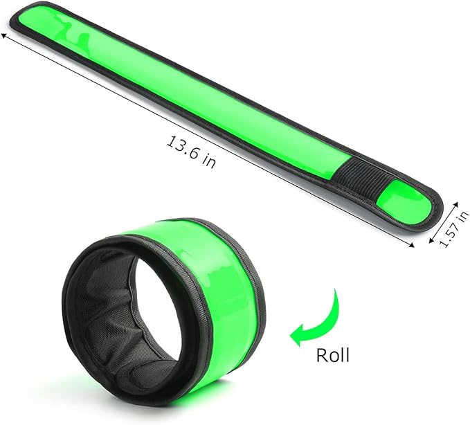 Pack of 6 LED Light Up Band Slap Bracelets Night Safety Wrist Band for Cycling Walking Running Concert Camping Outdoor Sports