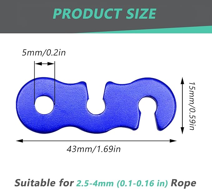 30Pcs Guyline Tensioner Aluminum Alloy Guy Line Cord Adjusters Tent Rope Tensioners Paracord Tensioner for Outdoor Tent Camping Hiking Accessories