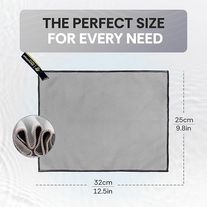 Wander Wash & Microfiber Towel Set – 1oz All-Natural Biodegradable Castile Soap + Fast-Drying Travel Towel – Lightweight, Unscented, Compact for Hiking, Camping, Backpacking