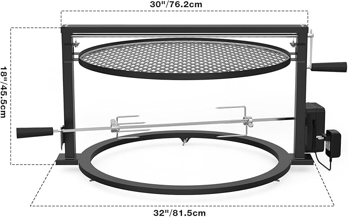 onlyfire Santa-Maria Style Rotisserie Rotating System for Solo Stove Yukon 27" Smokeless Fire Pit