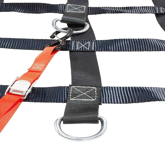 Mytee Products 8.75' x 10' Heavy Duty Cargo Net for Pickup Truck Bed with D Rings Tie Down Fittings - Durable Truck Bed Cargo Net with 6 Cam Buckle Tie Down Straps for Adjusment