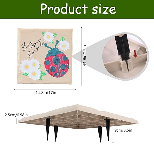 4Pcs Square Butterfly Stepping Stone Outdoor Garden Walkway, Durable Plastic Pavers for Patio, Pathway, and Landscaping, Weatherproof Stepping Stones with Ground Stakes for Easy Installation