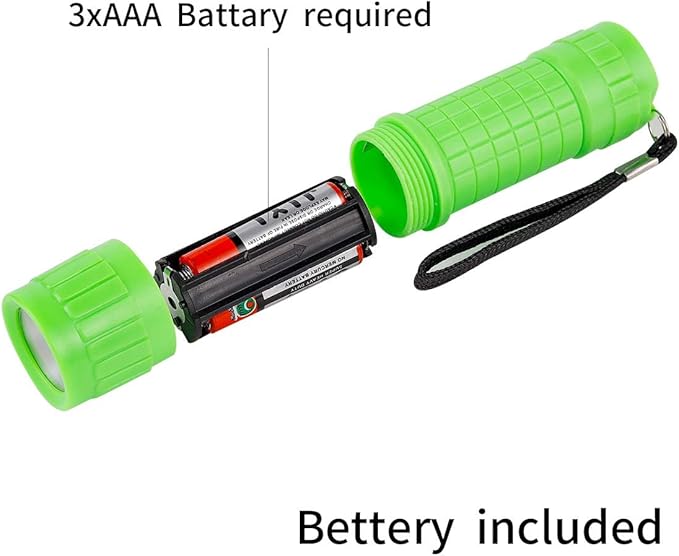 Small Mini Flashlights Pack of 6,Assorted Colors,New Type Cob Light,with 18 AAA Battery (6 Pack)