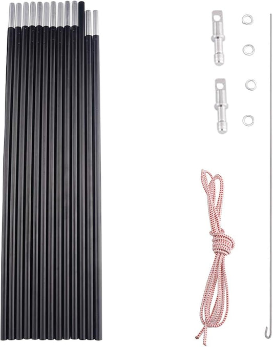 Aluminum Tent Poles Replacement, Fits Both Female and Male Ends, Lightweight Tent Pole Repair Kit, 7001 Aluminum Alloy T6 Heated