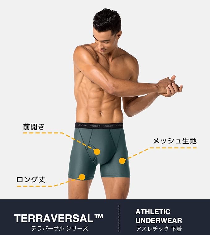 LAPASA Men's Quick Dry Travel Underwear, Terraversal Series Mesh Breathable Trunks/Boxer Briefs/Boxers (2 & 3 Packs)