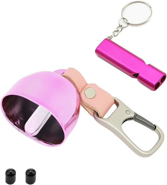 Loud Bear Bell with Silencer | Hiking Accessories | Emergency Whistle & Copper Bell for Hiking, Backpacking, Survival, Biking, Fishing, Climbing, Camping