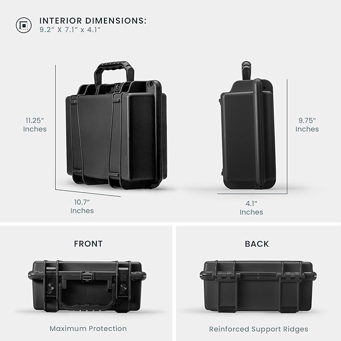 Seahorse 300 Heavy Duty Protective Dry Box Case with Accuform Foam - TSA Approved/Mil Spec / IP67 Waterproof/Airtight/USA Made for First Aid Kits, Emergency Box, Camera