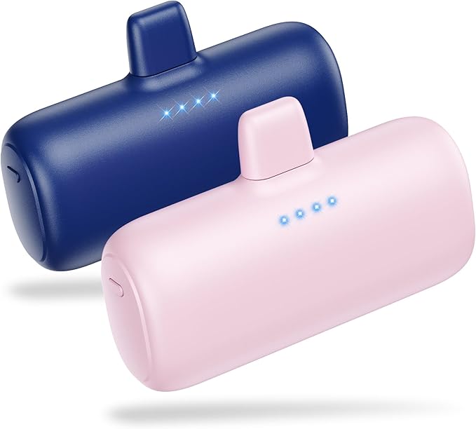 [2-Pack] Mini Portable Charger for iPhone,5200mAh Ultra Compact PD Fast Charging Power Bank,Plug-in Battery Pack Travel Cordless Phone Charger,Compatible with iPhone 14/14Pro/13/12/11/X/8/7/6plus etc