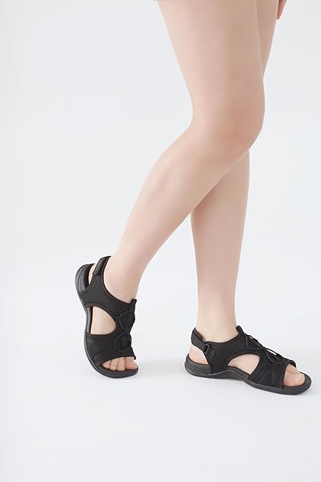 UBFEN Womens Hiking Sandals Comfortable Walking Sandals Summer Sport Breathable Arch Support