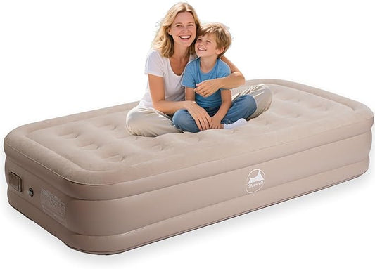 Air Mattress with Built-in High-Speed Pump .Foldable Guest Mattress.Ideal for Camping and Traveling .Double Height, Adjustable, Portable Air Mattress.Includes Storage Bag.600lb Weight Capacity