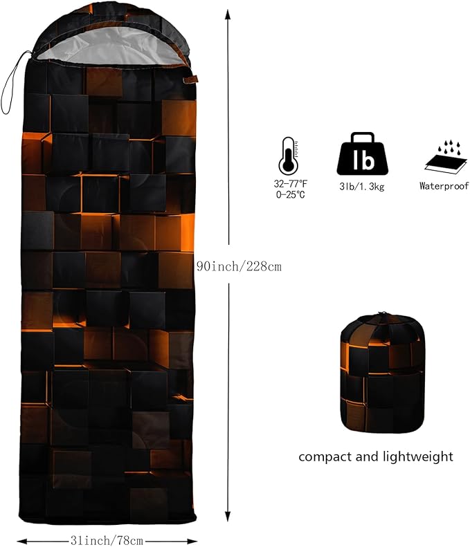 Sleeping Bags for Adults and Kids Backpacking Camping Sleeping Bags for Girls and Boys Lightweight Waterproof Cold/Warm Sleeping Bag for All Season