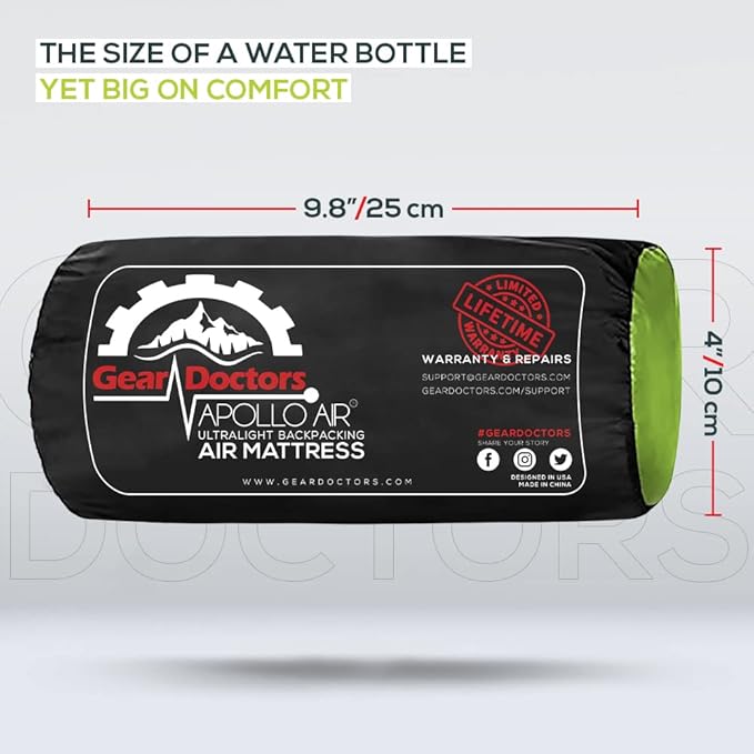 Gear Doctors Camping Pads Self Inflating Ultralight Apollo air 4.3-5.2 R Insulated Camping mats 1.5-3.3 in Must Haves Inflatable Foam air Sleep mat self Inflating air Mattress for Camping cot