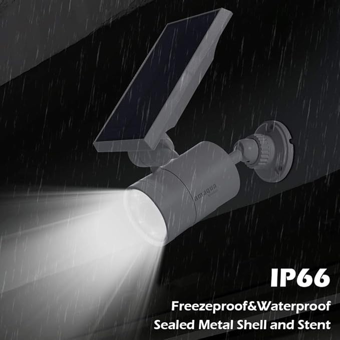 Solar Motion Sensor Lights for Outside 1400-Lumen 9W(110W Equ.) Aluminum Outdoor Solar Motion Flood Security Spotlight for Garden Driveway Garage Deck, 2-Year 100% Free Warranty(White 2 Pcs)