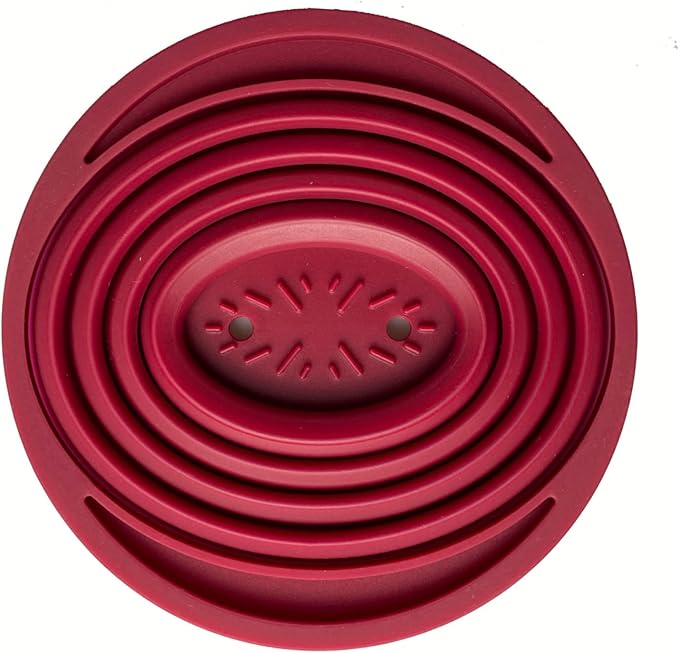 2 Pieces Attsky Collapsible Pour Over Coffee Dripper for Camp Coffee, Reusable Silicone Coffee Filter Holder for Camping Red