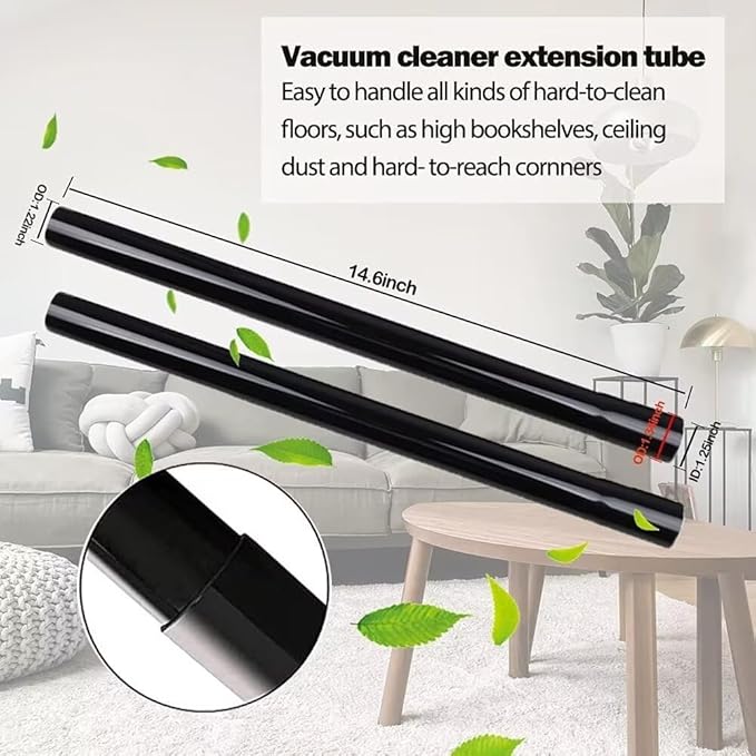 1.25inch Vacuum Extension Wand Pipe forShop Vac Attachment Vacuum Pipe Tubes Replacement Parts Compatible with 1-1/4" Fitting