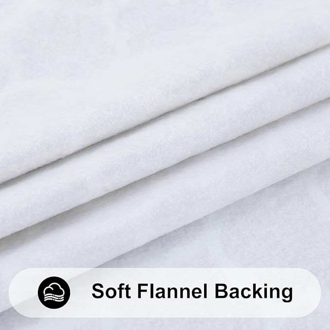 Smiry Rectangle Picnic Table Cover, Waterproof Elastic Fitted Camping Tablecloths for 6 Foot Tables, Wipeable Flannel Backed Vinyl Tablecloth Protector for Indoor, Outdoor (White, 30x72 Inches)