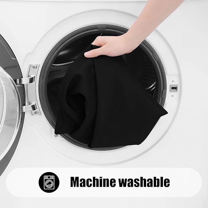 Smiry 2 Pack Rectangle Picnic Table Cloth, Waterproof Elastic Fitted Tablecloths, Washable Polyester Rectangular Patio Table Cover for Camping, Indoor and Outdoor (Black, 30"x48")