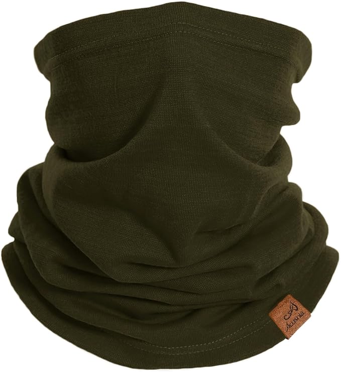 ACUSHLA 100% Merino Wool Neck Gaiter Ski Face Mask Scarf Neck Warmer for Men & Women All Weather