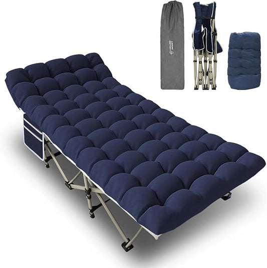 YELLOW JACKET Camping Cots for Adults, Folding Cot with Mattress 600lbs Max Load, Sleeping Cot with Carry Bag, 28" Wide Portable Folding Cots for Camping Home Office Nap Beach Travel