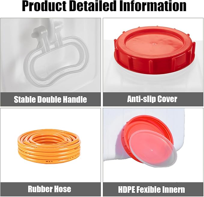 Plastic Water Storage Carrier with Tap 25L/35L/50L/80L/110L/200L Water Tank Dispenser Emergency Water Container for Camping Caravan Hiking Outdoor(Size:9.25Gal/35L)