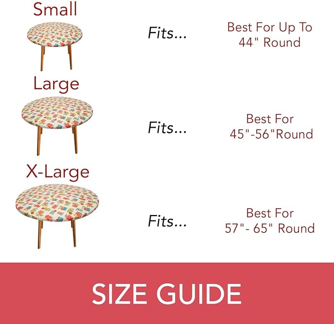 LAMINET Elastic Fitted Table Cover - Garden to Table - Small Round - Fits Tables up to 44" Diameter