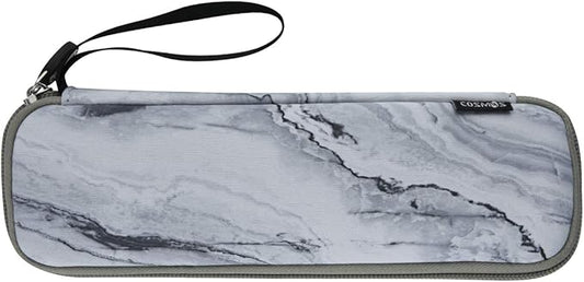 CM Reusable Portable Travel Tableware Carrying Bag Storage Case Cutlery Flatware Organziers for Straw Spoon Fork Chopsticks Utensil Holder (Marble White Pattern)