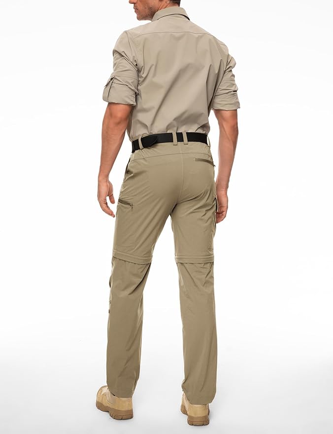 Wespornow Men's-Convertible-Hiking-Pants Quick Dry Lightweight Zip Off Breathable Cargo Pants for Outdoor, Fishing, Safari