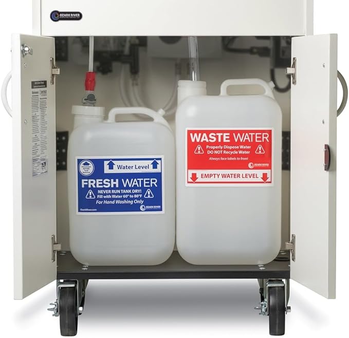 Ozark River Portable Sinks Premier Maple, Maple Laminate-ABS Sink, Mobile Self Contained Sink, Mobile Hand Washing Station, Portable Sink with Hot Water, Portable Sink Hand Wash Station, 110V