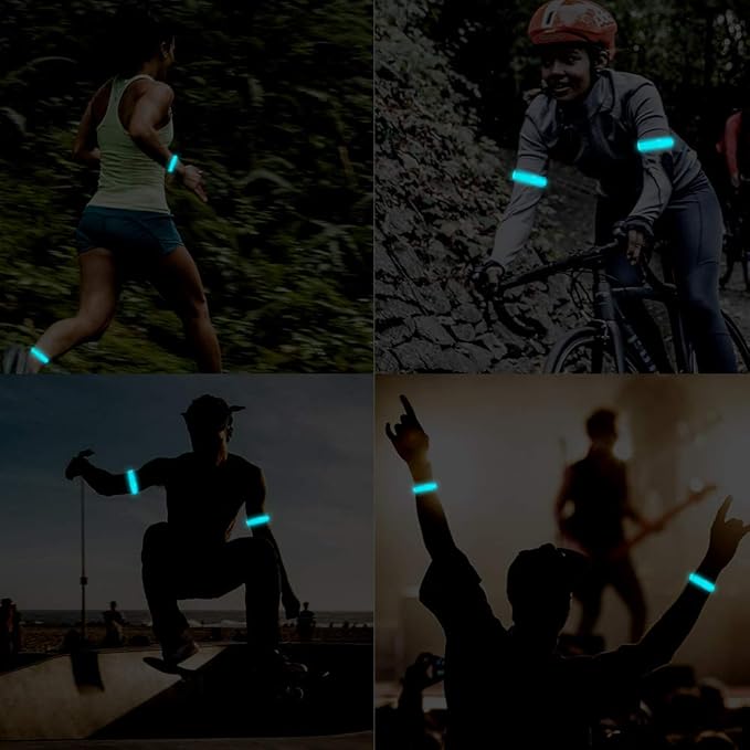 Rechargeable LED Armband for Running(2 Pack), Light Up LED Armband, High Visibility Reflective Running Gear for Night Safety, Running Lights for Running Walking Cycling