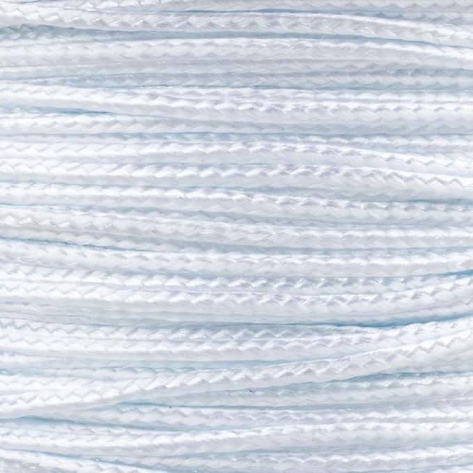 Paracord Planet Micro Paracord – Thin Braided Cord for Crafting, Fishing, and DIY Projects in 125 ft Spools – White