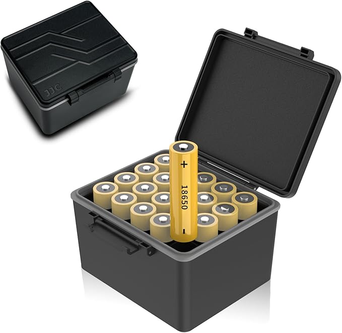 20 Slots 18650 Battery Case, 18650 Battery Organizer,High Capacity Water-Resistant Anti-Shock Anti-Dust, 18650 Battery Box Storage