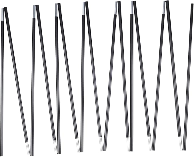 Aluminum Tent Poles Replacement, Black Pre-Assembled Tent Pole, 7001 T6 Heated Camping Tent Rod