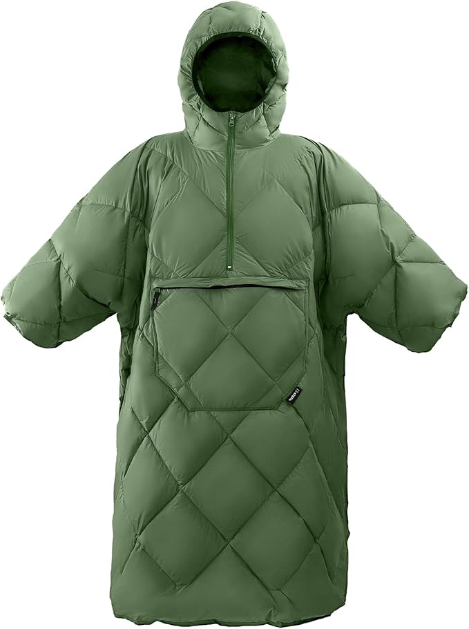 ATEPA Wearable Sleeping Bag, Recycled Warm Camping Wearable Blanket Poncho for Outdoor Sports, Camping Gifts for Women Men