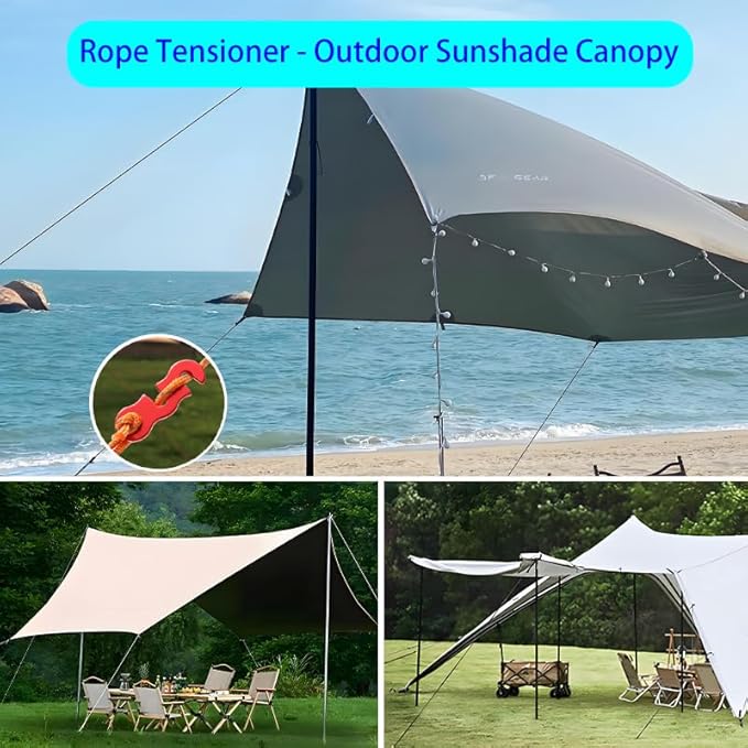 Guyline Tensioner Aluminum Alloy Paracord Rope Tightener, Camping Rope String Tightener of Outdoor Tent Camping Hiking Backpacking Activity Accessories 27pcs