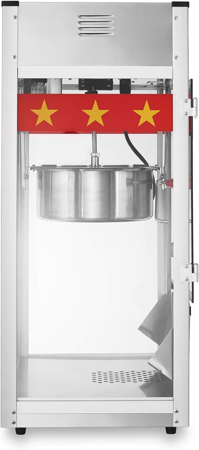 Olde Midway Commercial Popcorn Machine Maker Popper with Extra Large 16-Ounce Kettle - Red