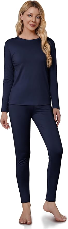 VZV Thermal Underwear for Women, Long Johns for Women Thermal Sets Fleece Lined Base Layer Top and Bottom Set