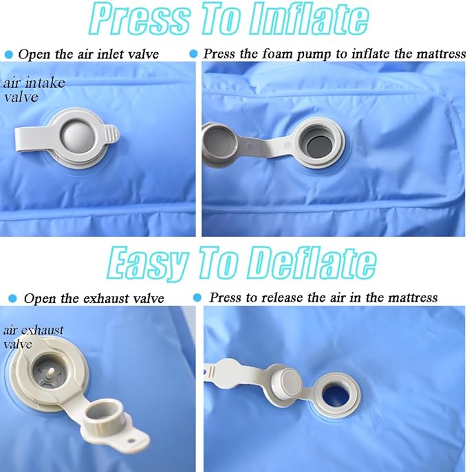 Single Camping Pad - Ultralight Inflatable Sleeping Pad, 4 Inch Thick, Waterproof & Durable, Portable for Backpacking, Hiking & Tent Camping