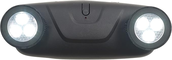 TANLUX LED Emergency Lights with Battery Backup, Two Head Adjustable Commercial Emergency Lights, UL Listed, AC 120/277V, Hardwired Emergency Lights for Business - 3 Pack(Black)