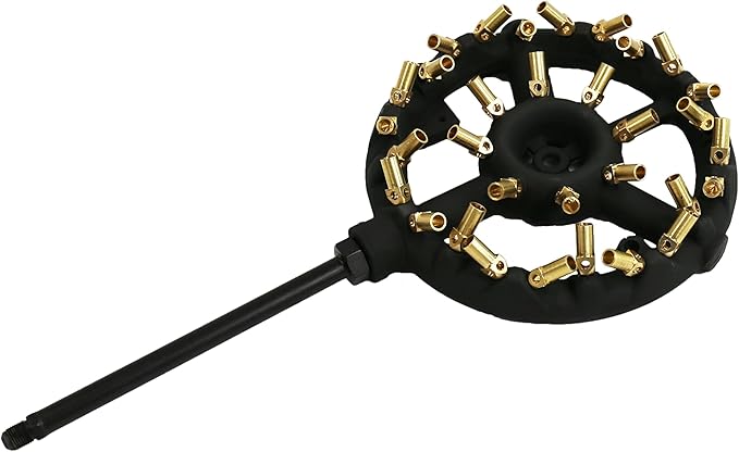 Outdoor Propane Burner with 32 Brass Tips for Camping, Turkey, and More - Stove Buddy's Jet Burner JB-32LP(Propane Gas 32 Tips & Regulator)