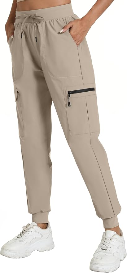 Women's Lightweight Cargo Pants with Pockets Stretchy Quick Dry Hiking Pants for Travel Casual Outdoor