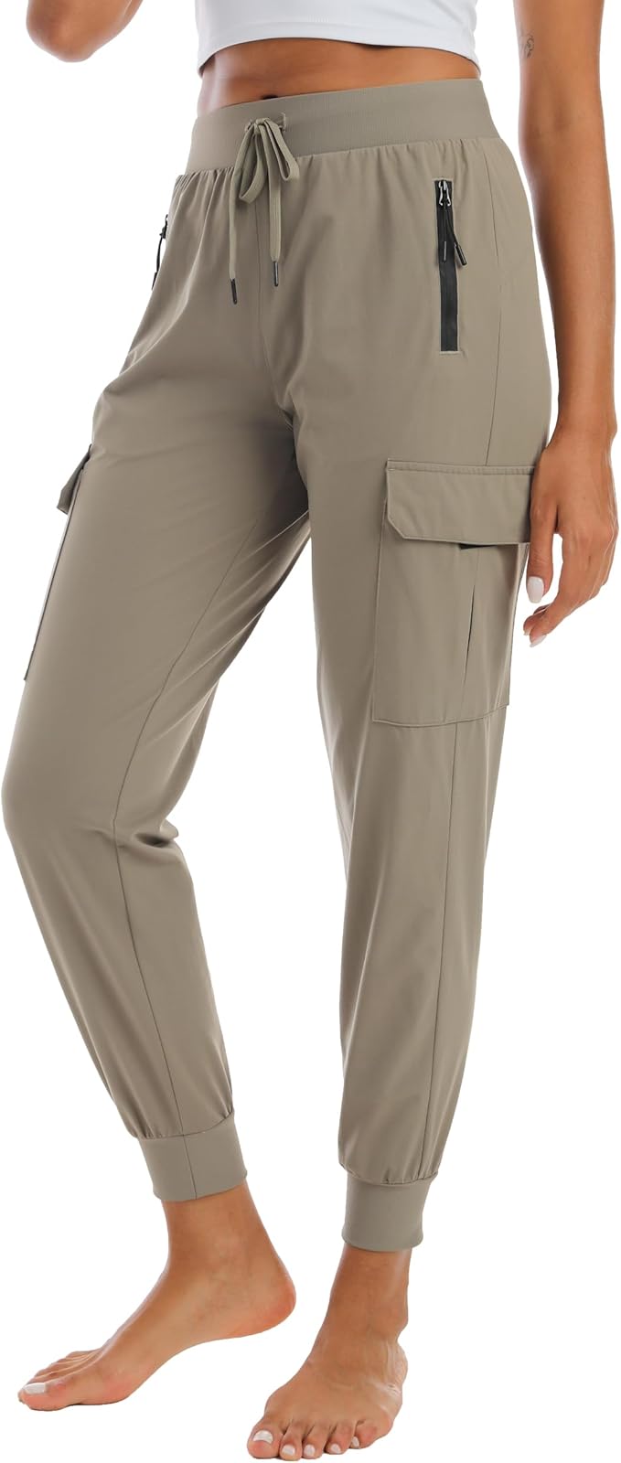 Kcutteyg Womens Water Resistant Hiking Pants with Pockets Quick Dry Soft Athletic Workout Joggers Pants for Camping Travel